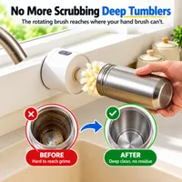 ❄️ Winter Sale 50% OFF - Electric Bottle & Tumbler Cleaning Brush with 2 Detachable Heads thumbnail 2