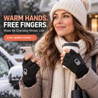 ⛄LIMITED-TIME 50% OFF‼️💞54K+ SOLD⭐🧤HEATED FINGERLESS GLOVES FOR WORK & EVERYDAY USE ❄️ thumbnail 7