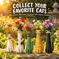 🍁 FALL SALE 50% OFF – Handmade Ceramic Cat Flower Vase – Adorable Home Decor & Perfect Gift for Cat Lovers thumbnail 2