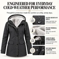 🍂Autumn Hot Sale 50% Off! 💥Women's Plush-Lined Windproof Hooded Jacket thumbnail 4