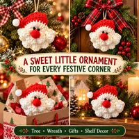 🔥 60% OFF TODAY — 100% Handmade Crochet Santa Ornament (Sarah Wilson Handmade) - The Best Christmas Gift🎅 thumbnail 3