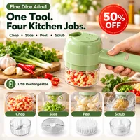 🔥 50% OFF TODAY — 4-in-1 Electric Vegetable Chopper & Slicer – Chop, Slice, Peel & Scrub thumbnail 1