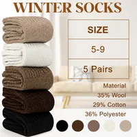🥳2026 HOT SALE🥳50K+ SOLD! Women's Cozy Winter Wool Blend Socks – 5 Pairs/Set | Soft, Warm & Comfortable Mid-Calf Socks thumbnail 10
