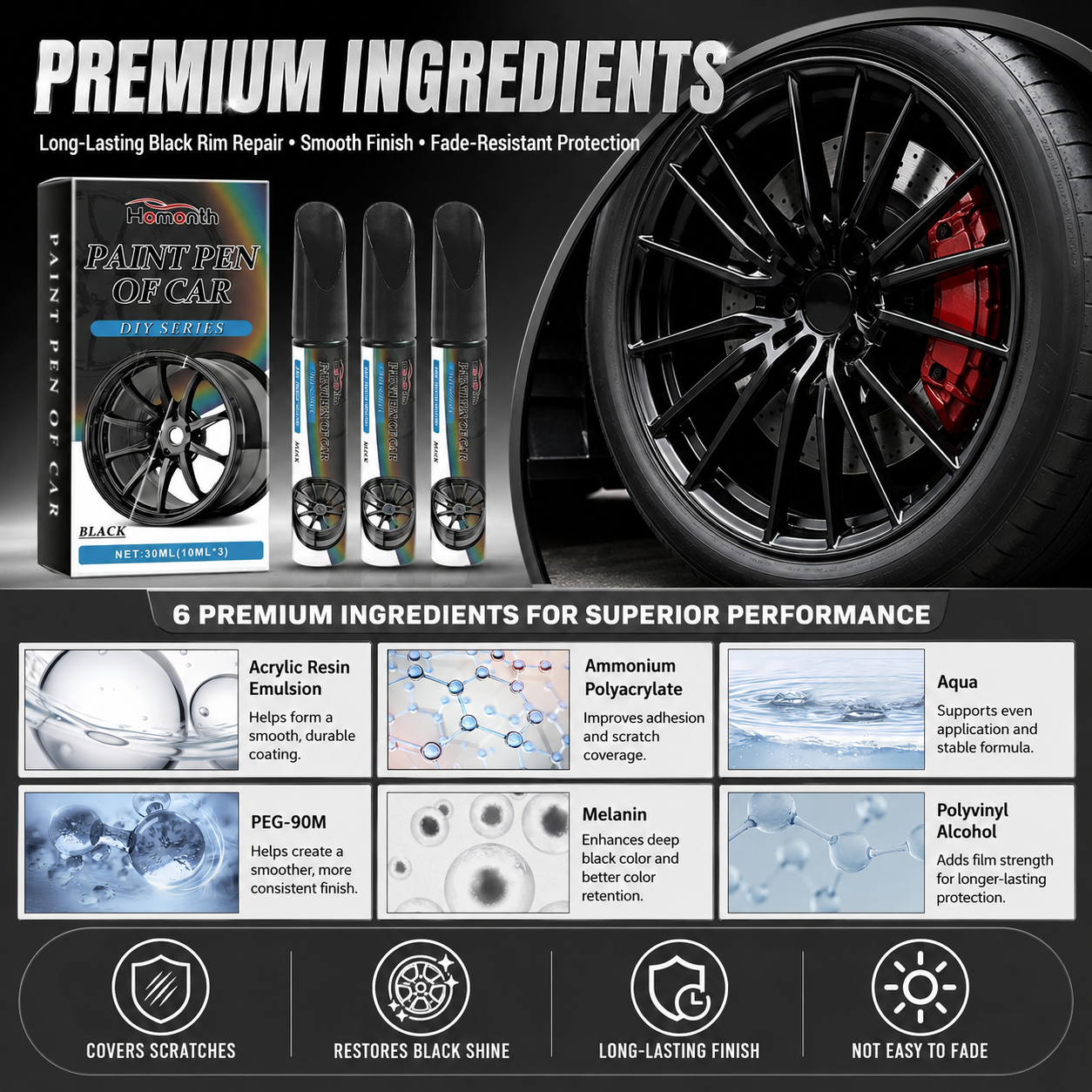 🛠️Restore Scratched Black Rims Like 🚗New Bring your black wheel rims back to a clean thumbnail 3
