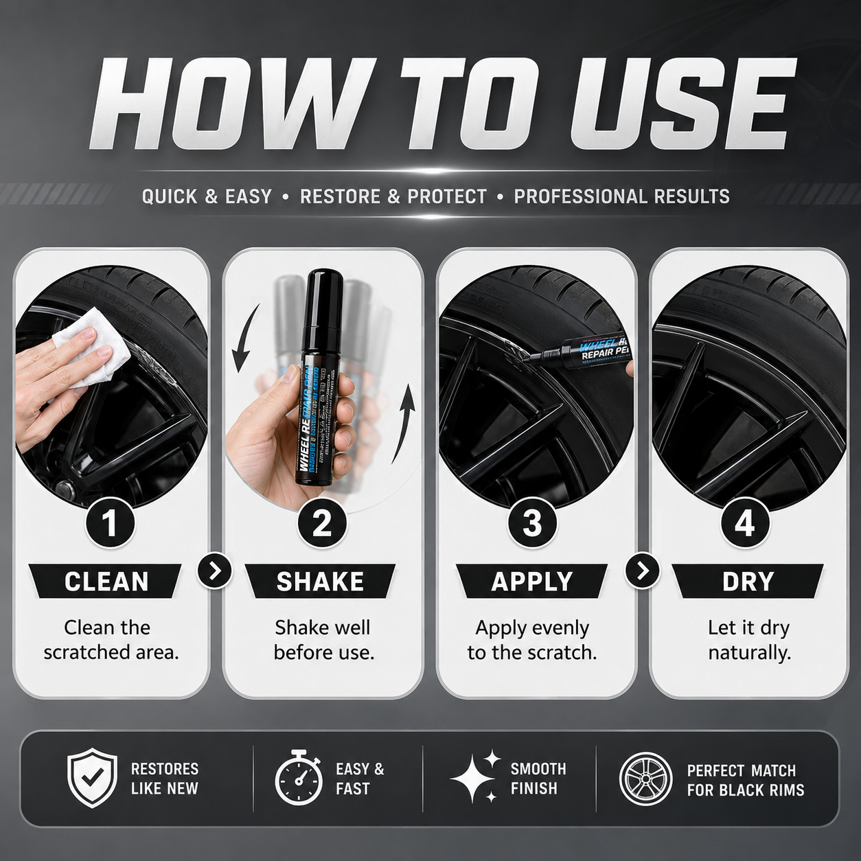 🛠️Restore Scratched Black Rims Like 🚗New Bring your black wheel rims back to a clean thumbnail 5