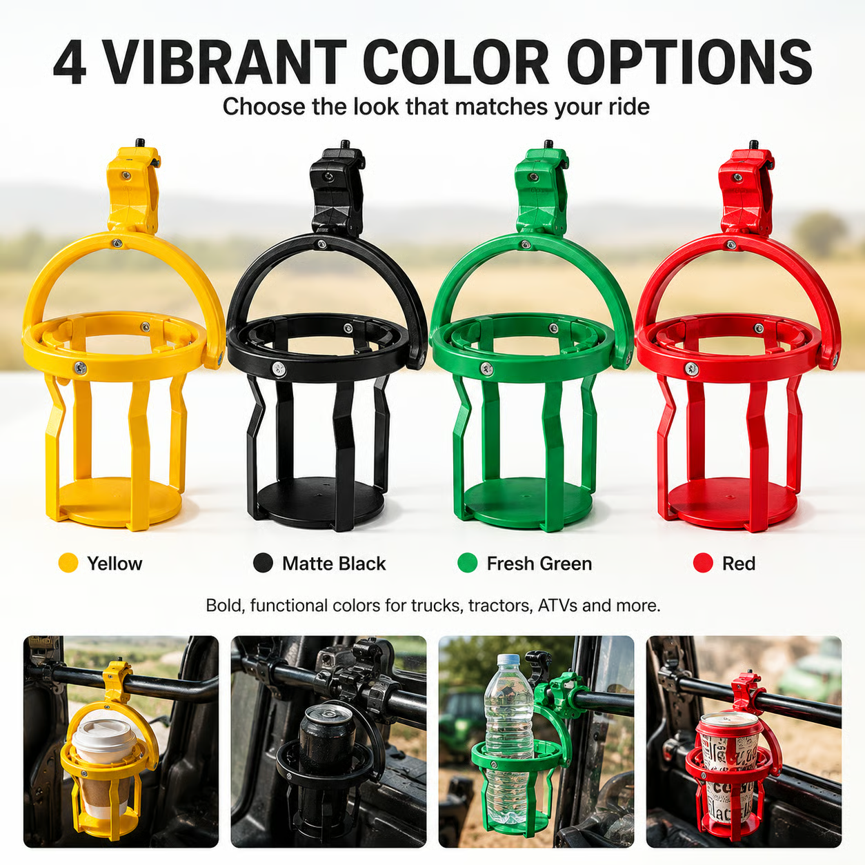 Gyroscopic Anti-Spill Clamp-On Cup Holder – 360° Auto Level Shockproof Drink Mount for All Vehicles thumbnail 6