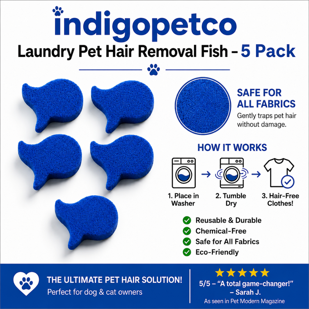 ⏳ LAST DAY BUY 2 GET 1 FREE! 💦 Indigopetco Laundry Pet Hair Removal Fish – 5 Pack - Image 1