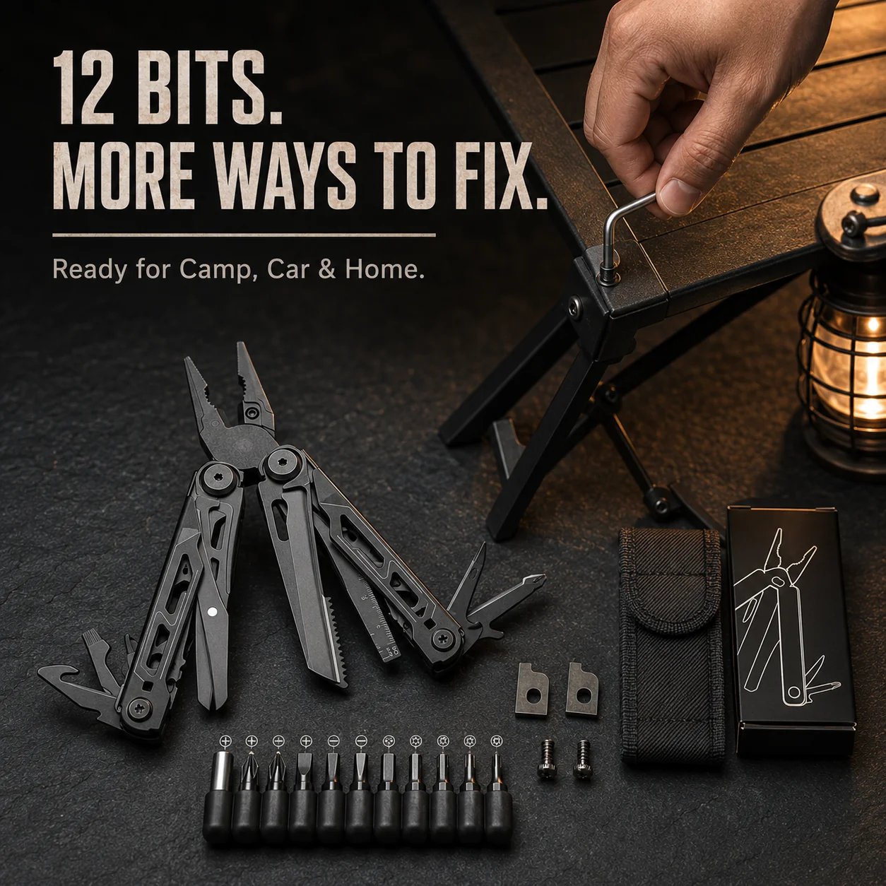 Multitool being used for a quick outdoor repair