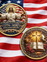 🏆LAST DAY 60% OFF - ✝️ Faith & Freedom Anniversary Coin thumbnail 3