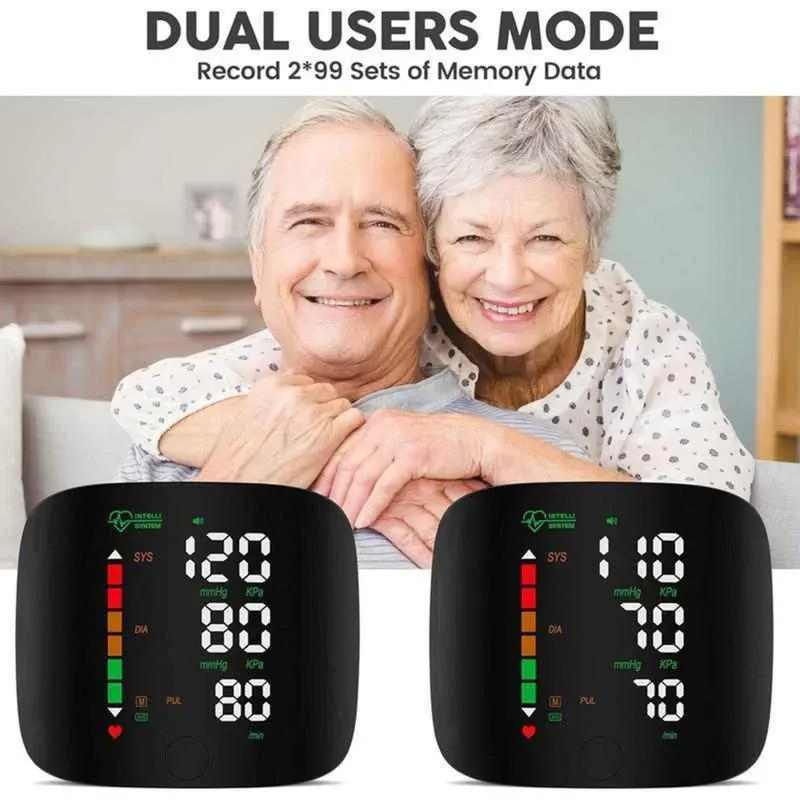 🔥Wrist Blood Pressure Monitor Led Display, Touch Screen Wrist Blood Pressure Cuff 99x2 Reading Memory🔥