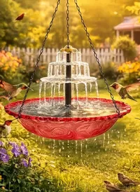 ✨Special Offer Today Only! 🐦 Solar Cascade Hanging Bird Bath Fountain thumbnail 5