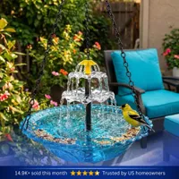 ✨Special Offer Today Only! 🐦 Solar Cascade Hanging Bird Bath Fountain thumbnail 6
