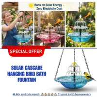✨Special Offer Today Only! 🐦 Solar Cascade Hanging Bird Bath Fountain thumbnail 11