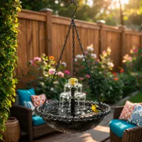 ✨Special Offer Today Only! 🐦 Solar Cascade Hanging Bird Bath Fountain thumbnail 4