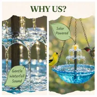 ✨Special Offer Today Only! 🐦 Solar Cascade Hanging Bird Bath Fountain thumbnail 15