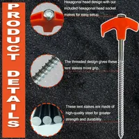 🔥🔥Hot Deal Summer SALE OFF UP TO 50%🔥🔥 4" Screw in Tent Stakes - Ground Anchors Screw thumbnail 6