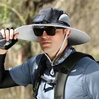 🔥Summer Hot Sale - 50% Off Wide Brim Solar Fan Outdoor Fishing Hat-Solar & USB Charging thumbnail 4