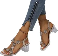 🔥💥 HOT DEAL Save Up To 50% - Women's Rhinestone Flowers Decor Flat Sandals thumbnail 3