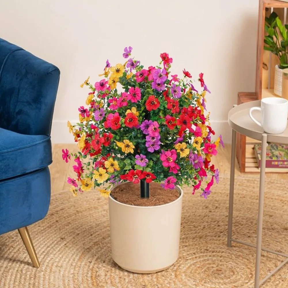 🔥🔥HOT DEAL SUMMER SALE OFF UP TO 50%🔥🔥Eucalyptus Flower Artificial Fake Violet Flower Ground Stake thumbnail 2