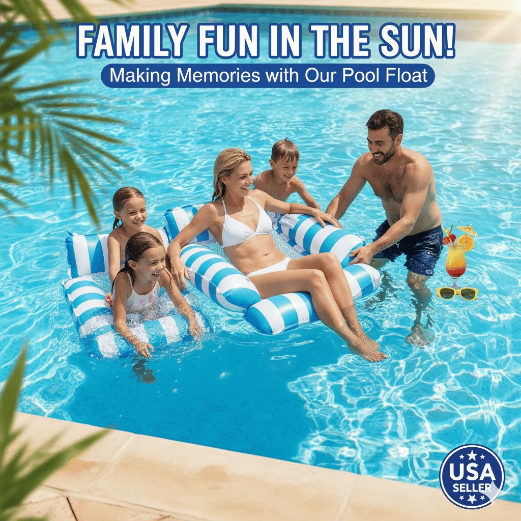 🔥50% Summer Sale 🌊 4 Tube Inflatable Pool Float Hammock: Your Ultimate Summer Relaxation Essential thumbnail 2