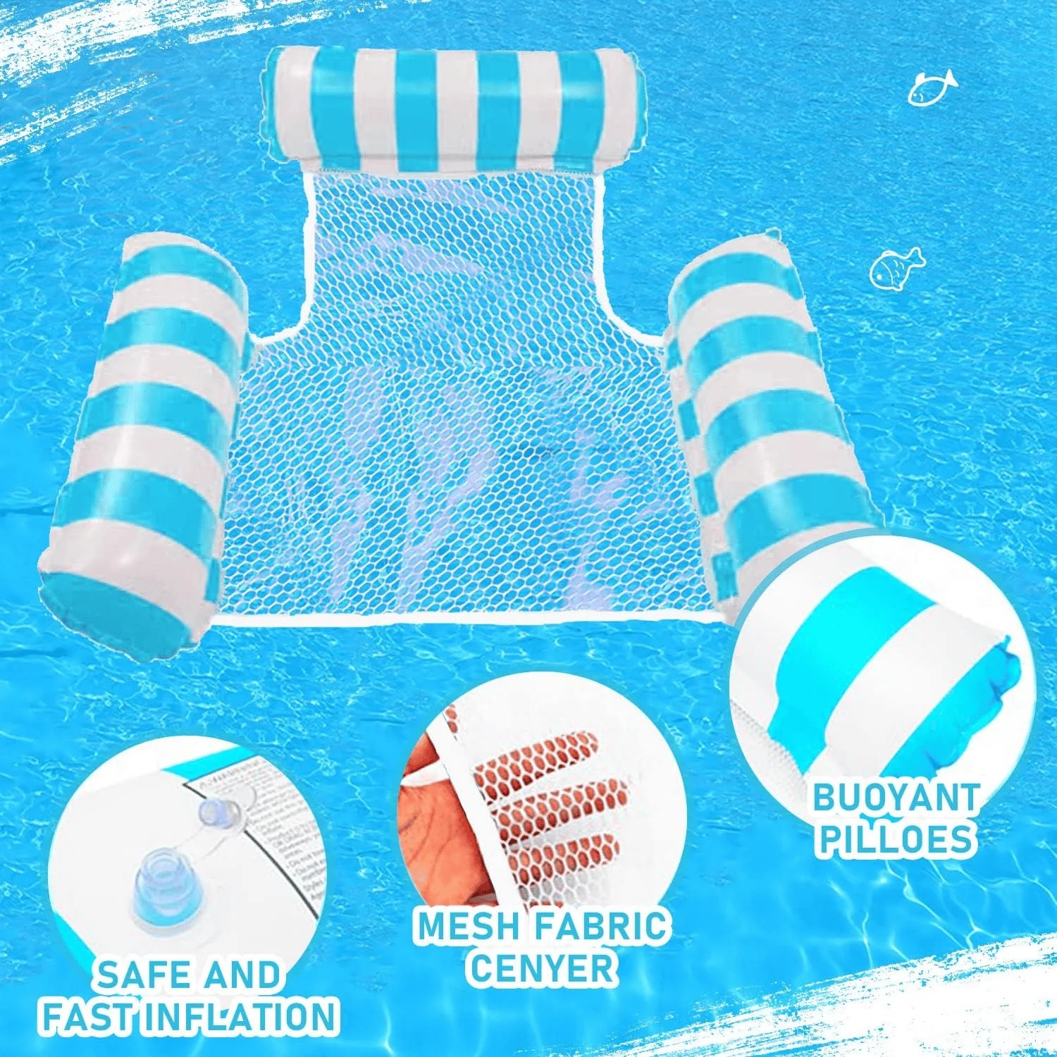 🔥50% Summer Sale 🌊 4 Tube Inflatable Pool Float Hammock: Your Ultimate Summer Relaxation Essential thumbnail 6