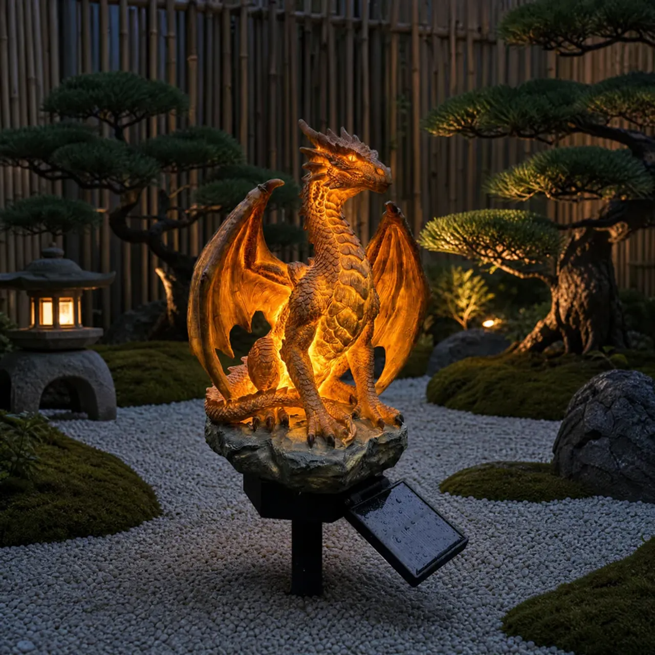 💥LAST DAY 50% OFF🐉✨Solar Dragon Garden Statue Light – Golden Ember Fantasy Outdoor Decor thumbnail 7