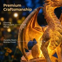 💥LAST DAY 50% OFF🐉✨Solar Dragon Garden Statue Light – Golden Ember Fantasy Outdoor Decor thumbnail 2
