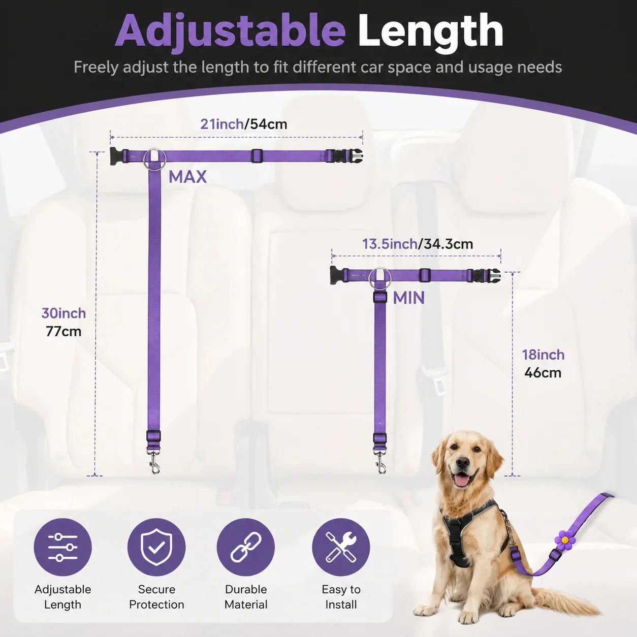 💥LAST DAY 50% OFF✨2-in-1 Dog Car Seat Belt & Walking Leash thumbnail 10