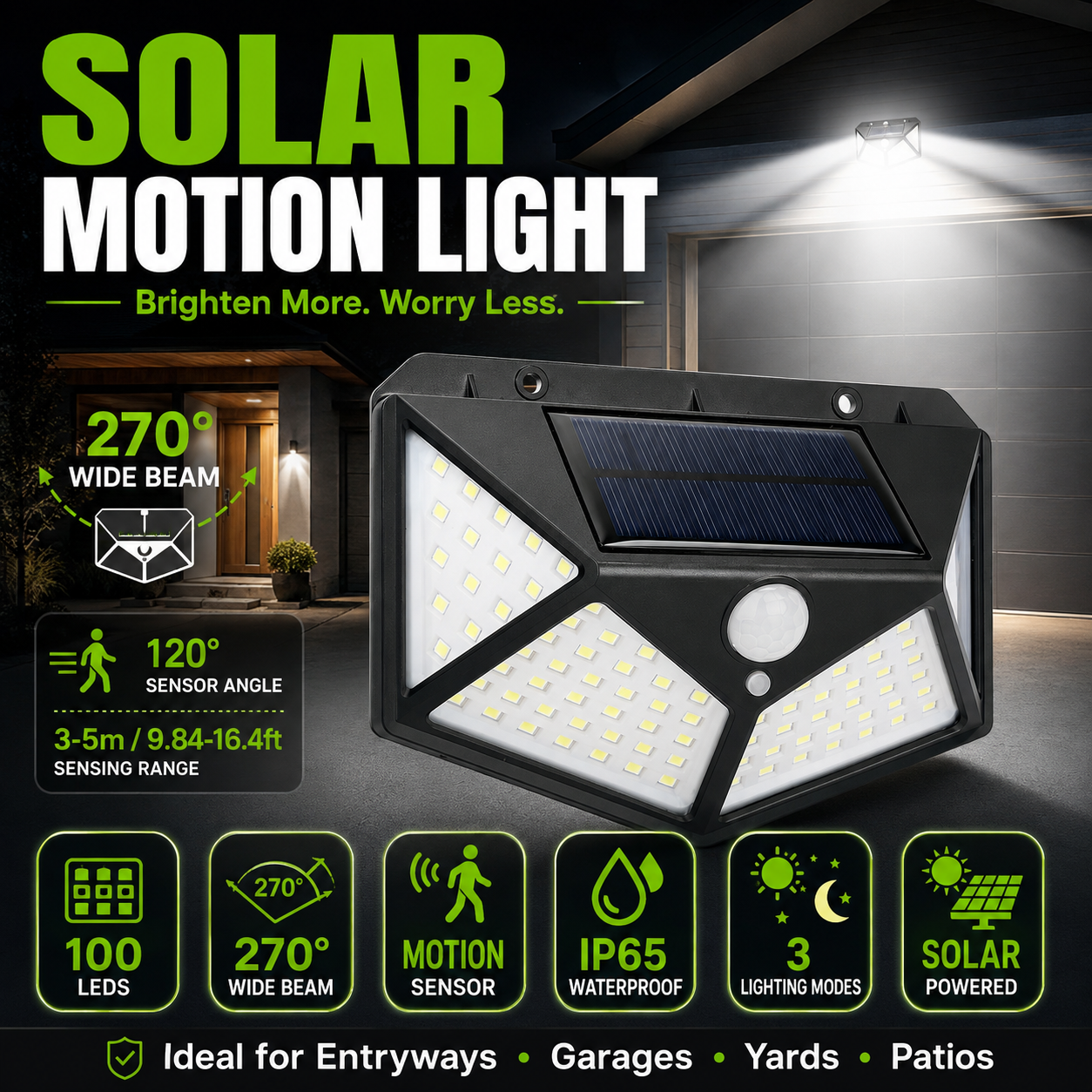 💎 Premium Solar Outdoor Spotlight — Waterproof Motion Sensor LED Light for a Brighter, Safer Garden - Image 1