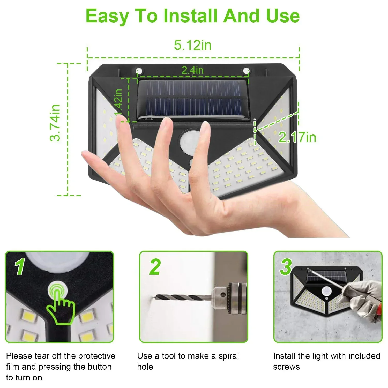 💎 Premium Solar Outdoor Spotlight — Waterproof Motion Sensor LED Light for a Brighter, Safer Garden thumbnail 11