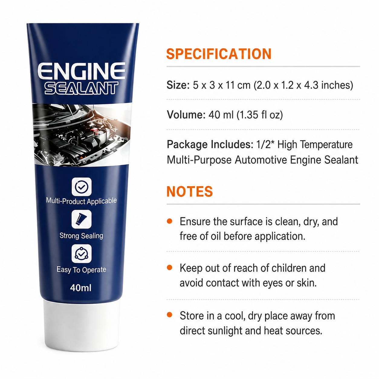 ⚙️ Professional High-Temp Auto Sealant — Designed to Help Seal Small Leaks, Protect Engine Parts & Support Easy DIY Repa thumbnail 5