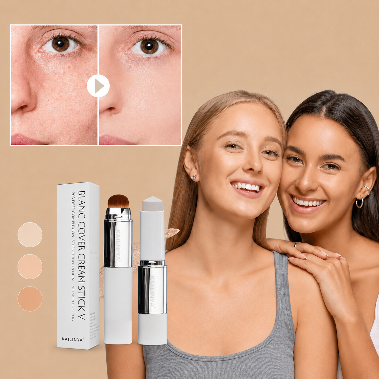 ✨ 57,000+ Sold — Korean Color-Changing Foundation Stick for Smooth, Natural Coverage in Seconds | Save Up To 60% Today thumbnail 3