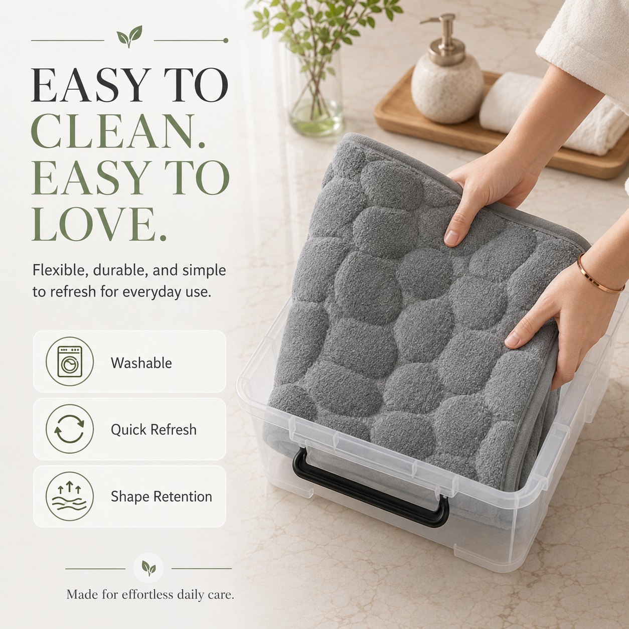 💎 55,000+ Sold — Pebble Embossed Absorbent Doormat for Entryway, Bathroom & Kitchen Comfort thumbnail 6