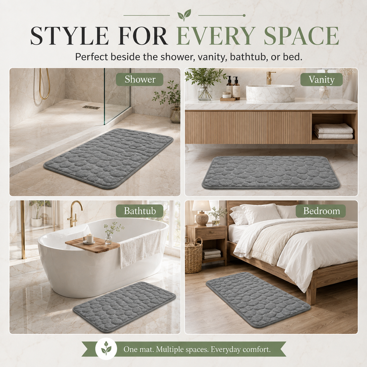 💎 55,000+ Sold — Pebble Embossed Absorbent Doormat for Entryway, Bathroom & Kitchen Comfort thumbnail 7