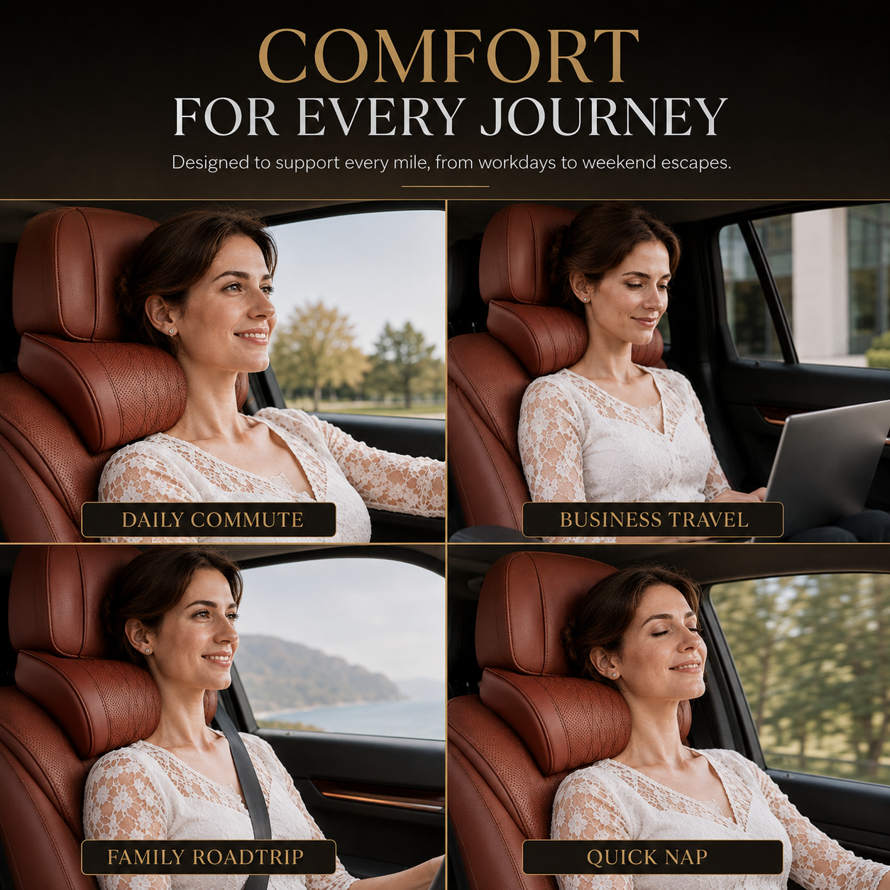 💎 50K+ Sold — Premium Memory Foam Car Neck Pillow for Luxury Leather Seat Comfort | Save 60% Today thumbnail 8