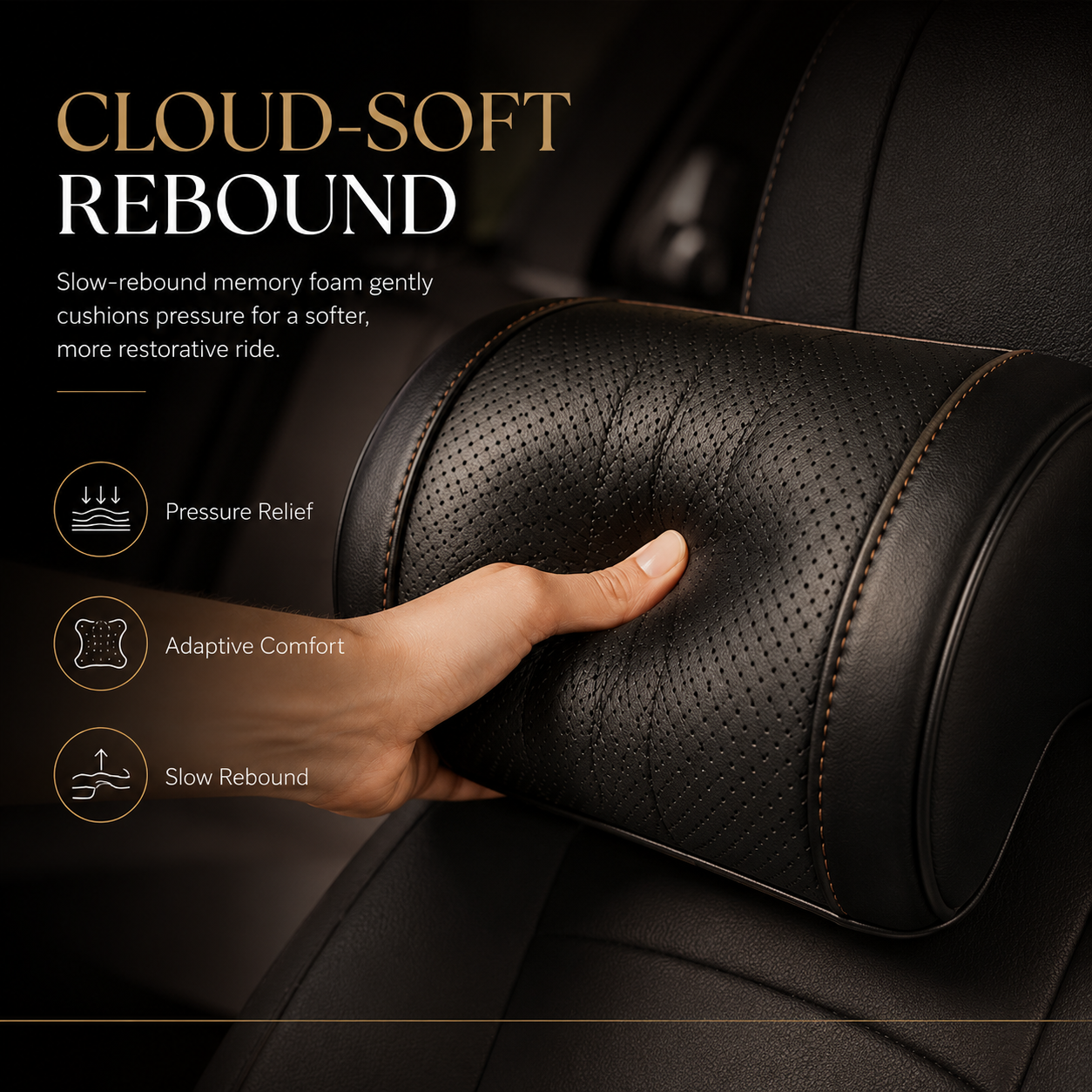💎 50K+ Sold — Premium Memory Foam Car Neck Pillow for Luxury Leather Seat Comfort | Save 60% Today thumbnail 4