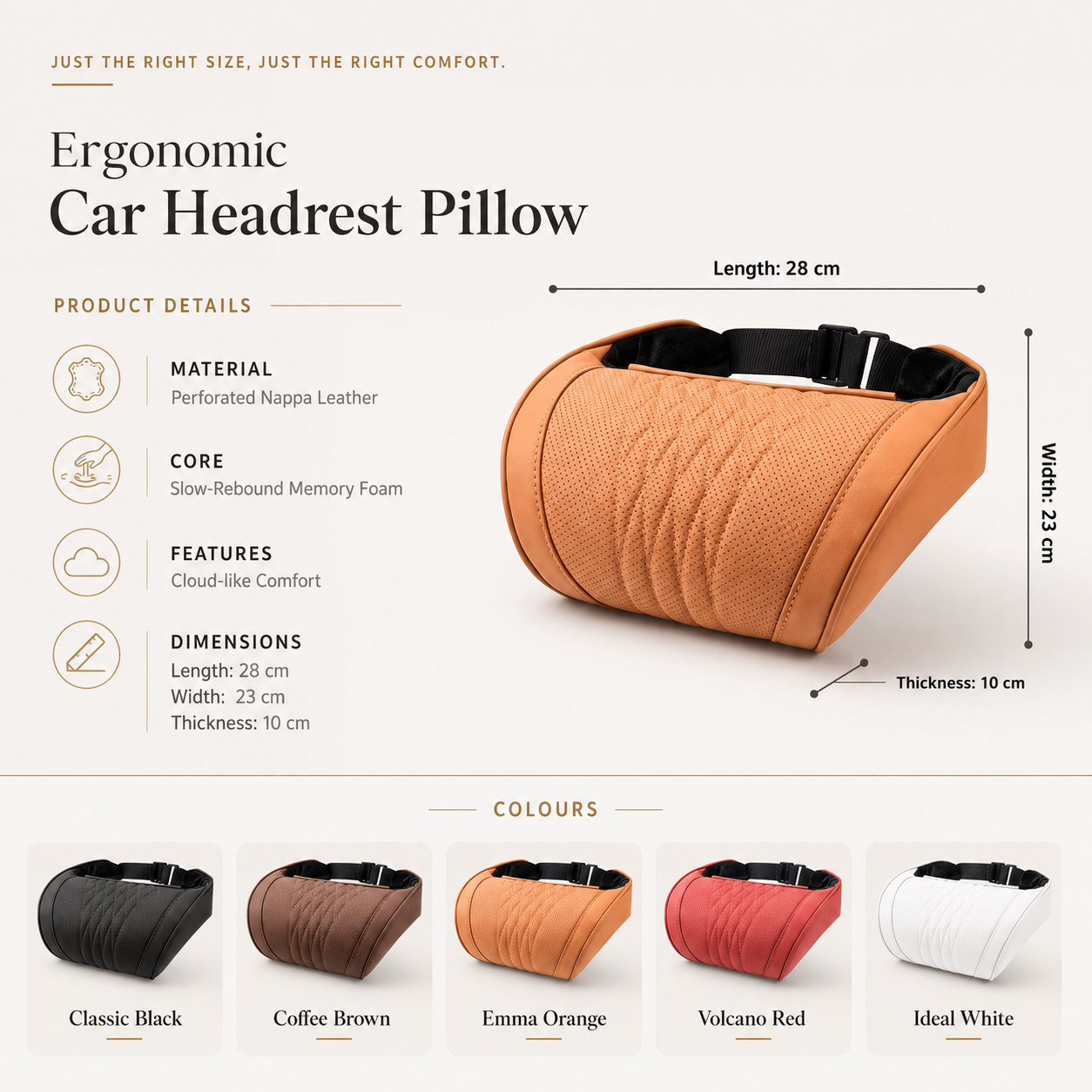 💎 50K+ Sold — Premium Memory Foam Car Neck Pillow for Luxury Leather Seat Comfort | Save 60% Today thumbnail 10