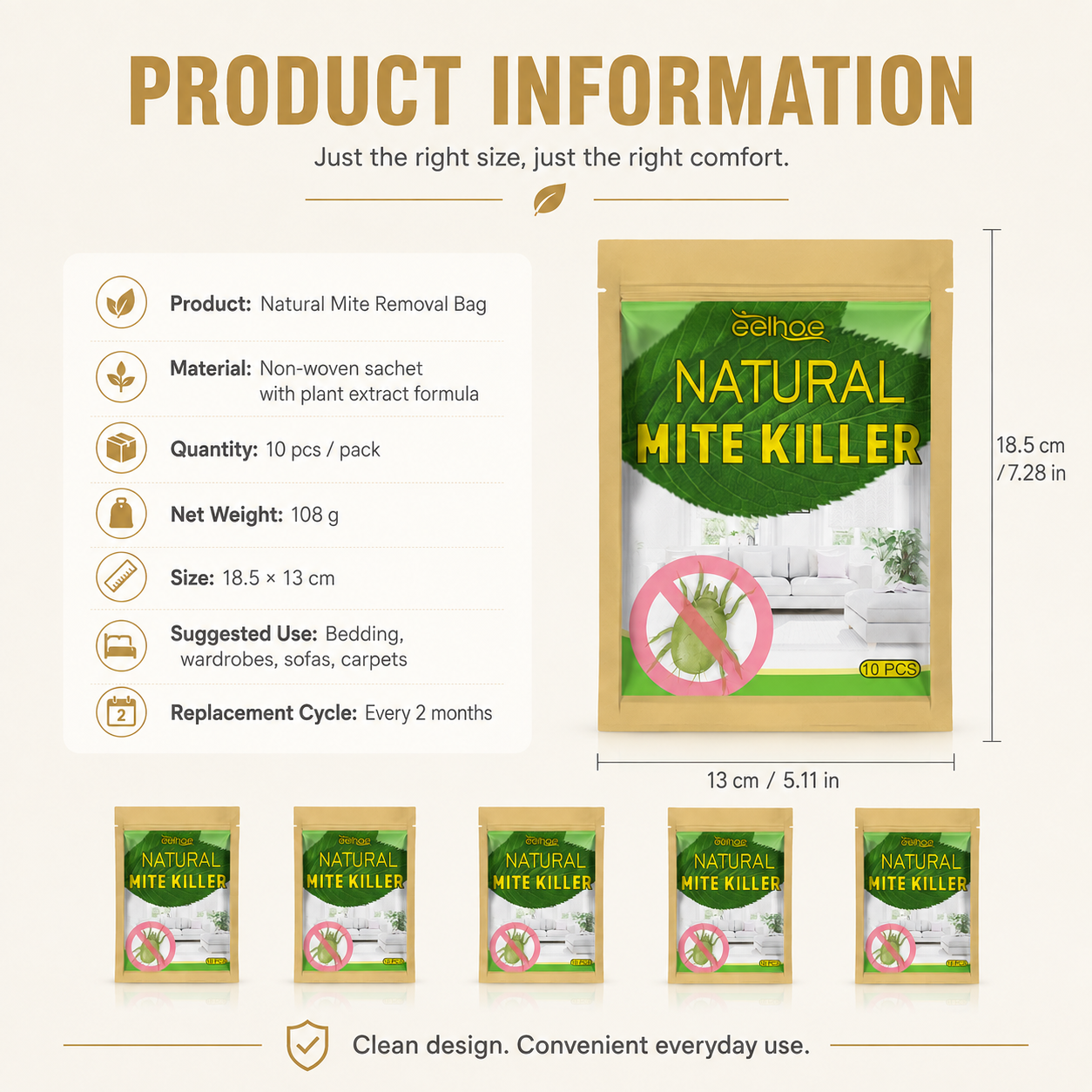 🎁 Buy 2 Get 1 Free — Plant-Based Mite Control Sachets for a Fresher Home | Safe Around Kids & Pets 🌿 thumbnail 10