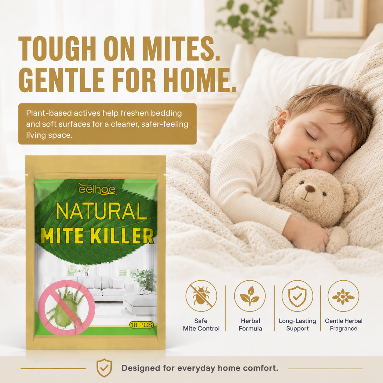 🎁 Buy 2 Get 1 Free — Plant-Based Mite Control Sachets for a Fresher Home | Safe Around Kids & Pets 🌿 thumbnail 9