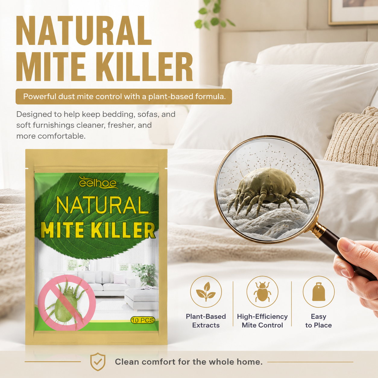 🎁 Buy 2 Get 1 Free — Plant-Based Mite Control Sachets for a Fresher Home | Safe Around Kids & Pets 🌿 - Image 1