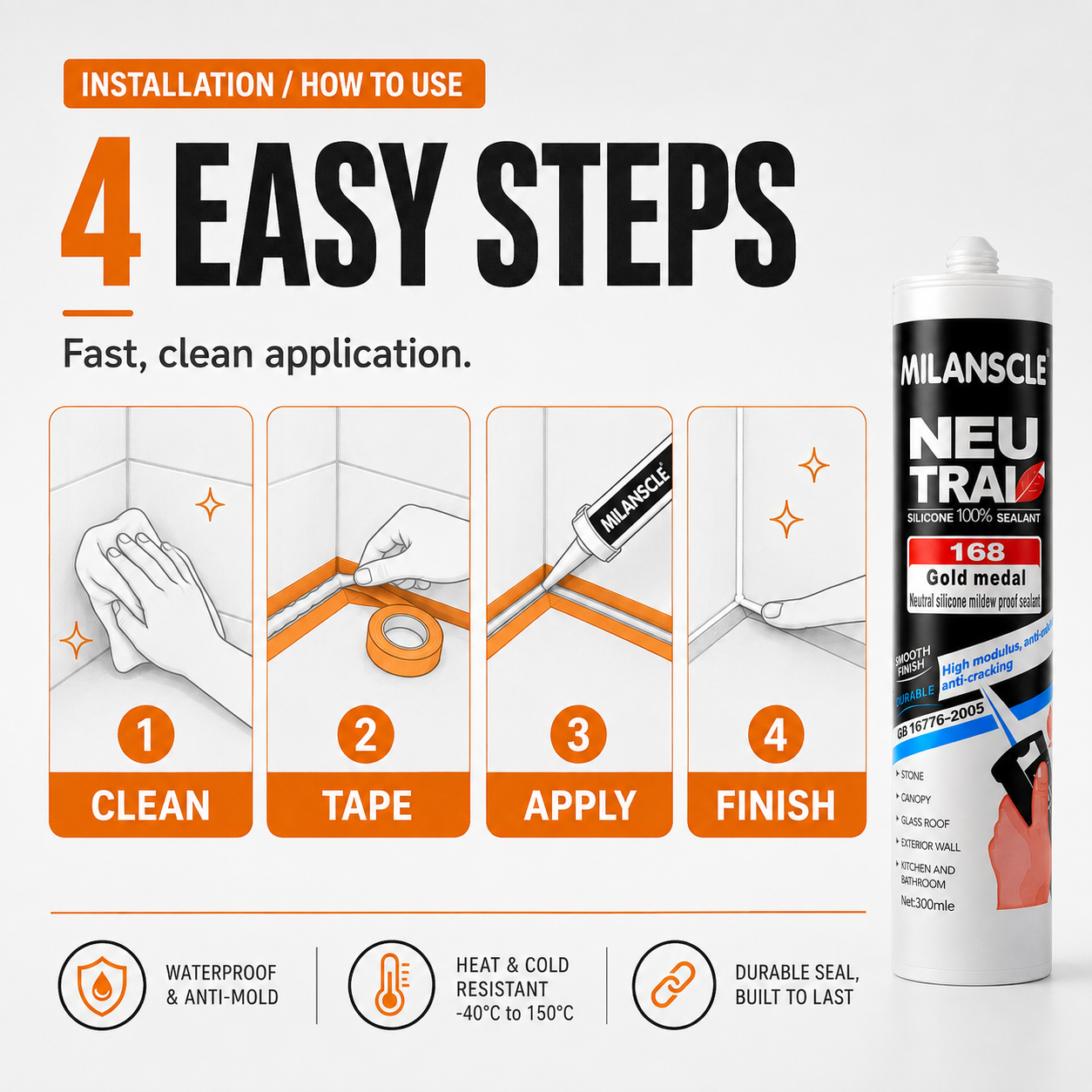 💎 Meilanxi Neutral Silicone Sealant — Professional Waterproof Glass & Joint Sealing Solution thumbnail 8