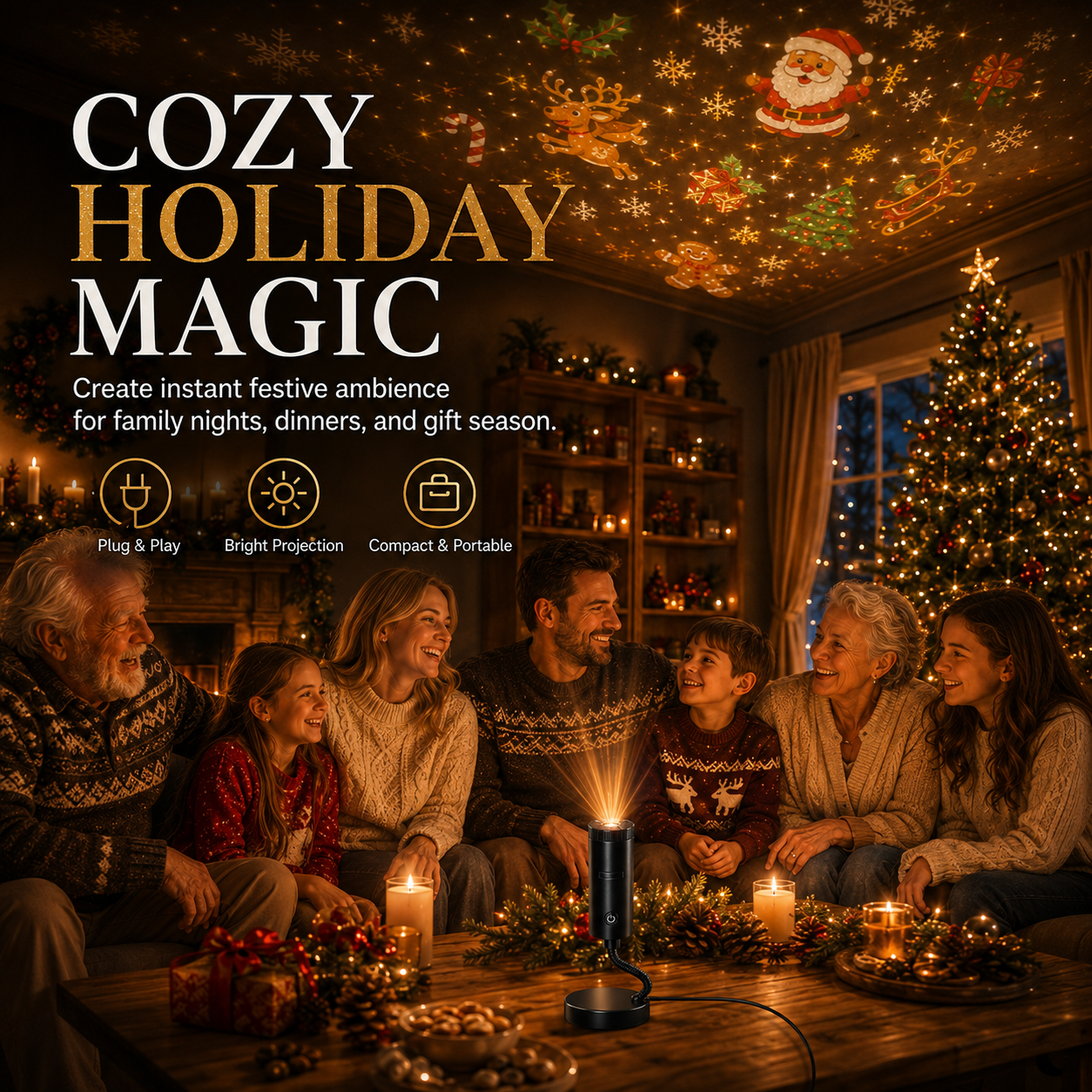 🎄👻 ✨ 60,000+ Sold — Plug & Play HD Holiday Projector for Christmas & Halloween Decor thumbnail 13