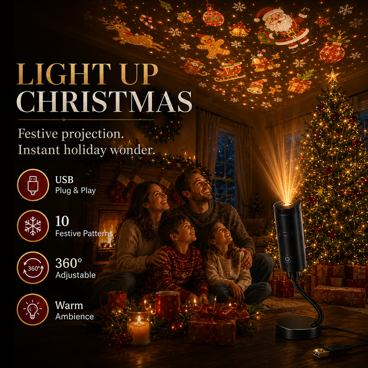 🎄👻 ✨ 60,000+ Sold — Plug & Play HD Holiday Projector for Christmas & Halloween Decor thumbnail 11