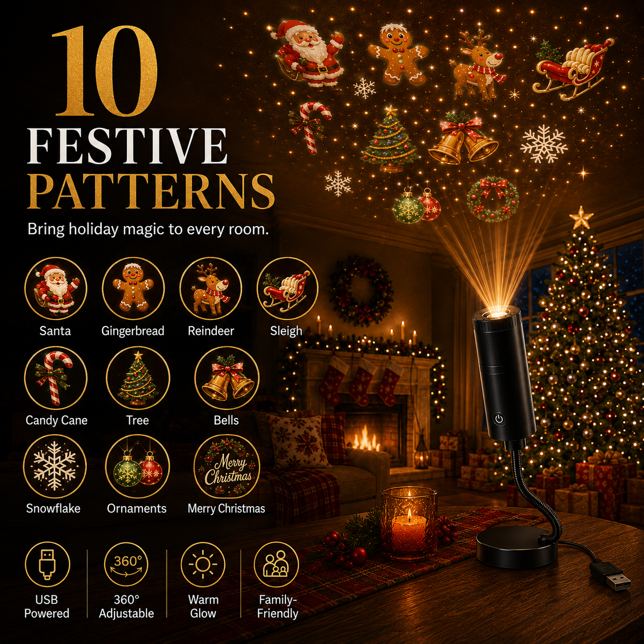 🎄👻 ✨ 60,000+ Sold — Plug & Play HD Holiday Projector for Christmas & Halloween Decor thumbnail 12
