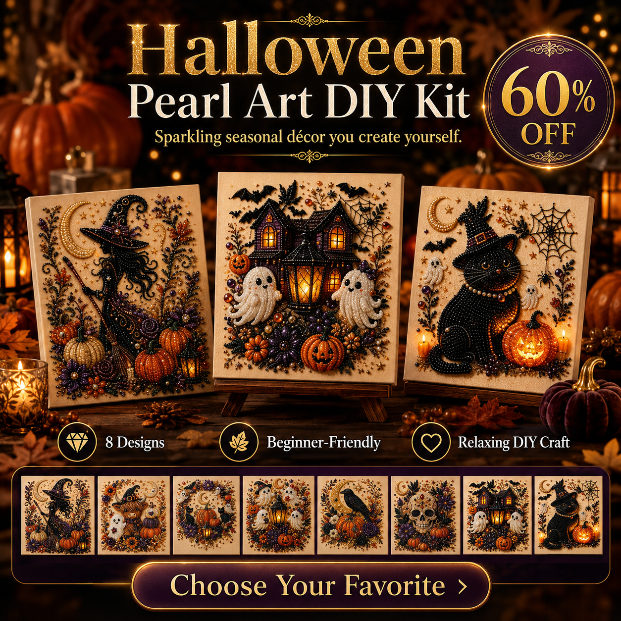 🔥 Last Day 60% OFF — Halloween DIY Diamond Art Kit for Spooky Home Decor 🎃 - Image 1
