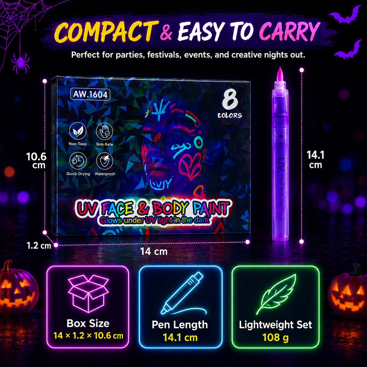 🔥 2026 HOT SALE — UV Glow Face & Body Paint Markers Set for Halloween & Party Makeup | Save Up To 60% thumbnail 7