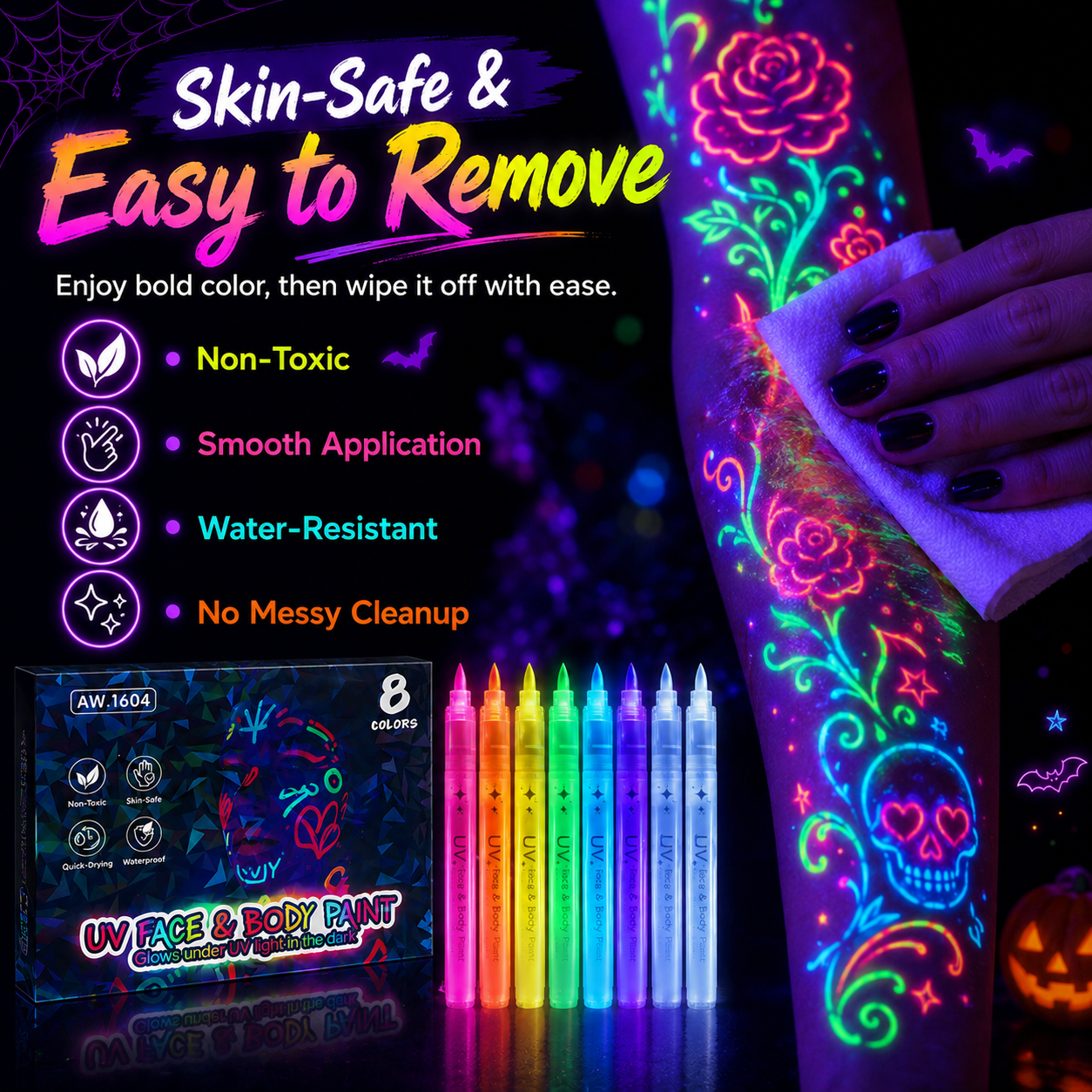 🔥 2026 HOT SALE — UV Glow Face & Body Paint Markers Set for Halloween & Party Makeup | Save Up To 60% thumbnail 5
