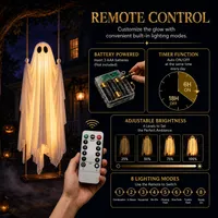 🔥 Last Day 60% OFF — 👻 LED Swinging Ghost Halloween Decoration — Glowing, Spooky & Perfect for Haunted Yard Decor thumbnail 8
