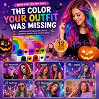 🌈 12-Color Hair Chalk Set — Temporary, Washable Highlights | 50% OFF Today thumbnail 7