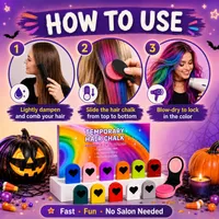 🌈 12-Color Hair Chalk Set — Temporary, Washable Highlights | 50% OFF Today thumbnail 4
